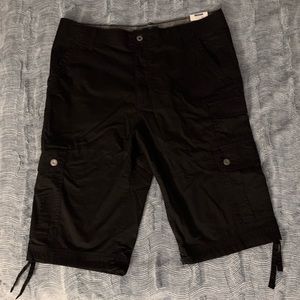 Black George Below the Knee Mens Cargo Shorts